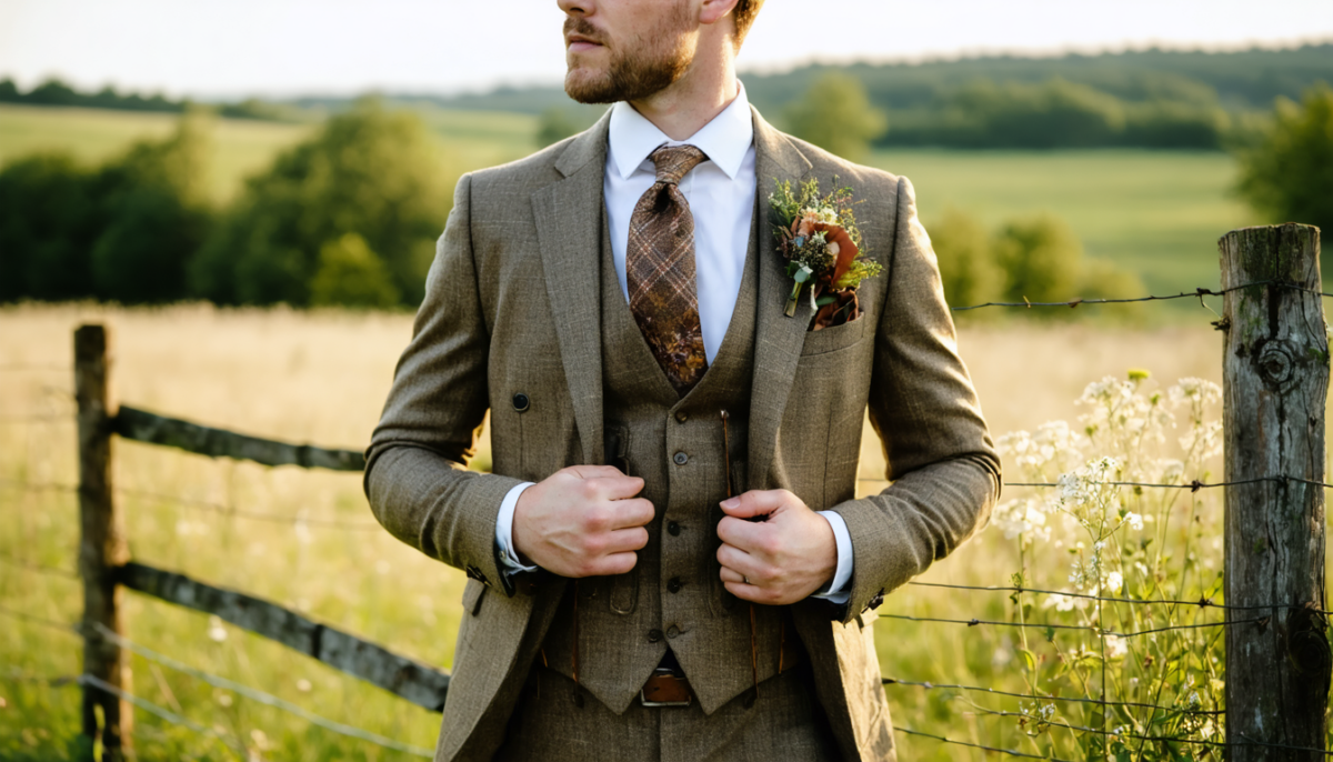 découvrez comment choisir la tenue champêtre parfaite pour le marié avec notre guide d'élégance rustique, alliant charme naturel et style authentique pour un mariage inoubliable.