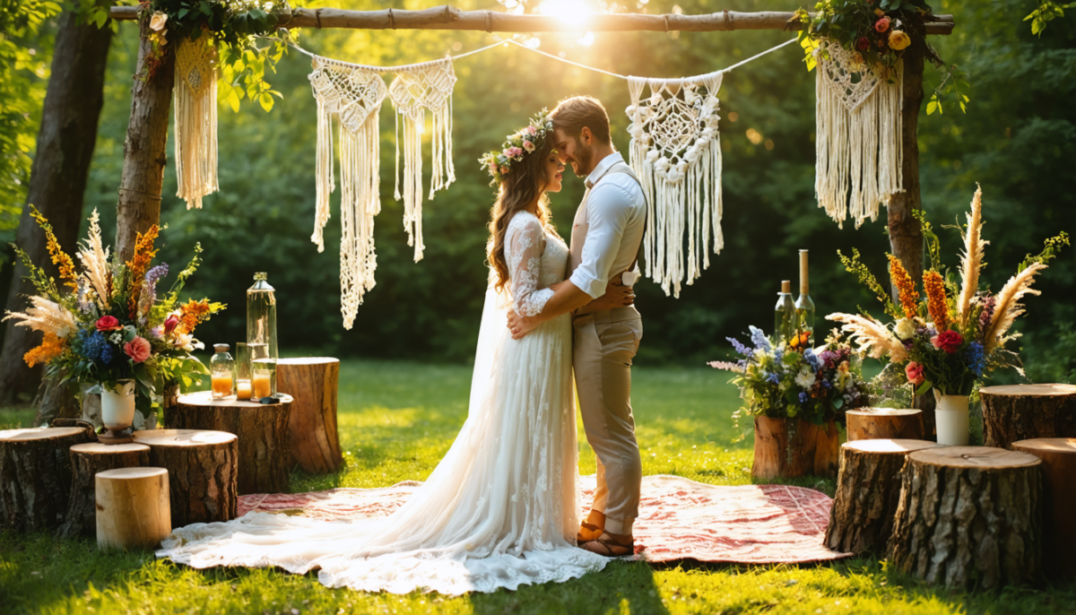 plongez dans l'univers du mariage bohème et laissez-vous séduire par son charme authentique, ses détails naturels et son ambiance libre et romantique.