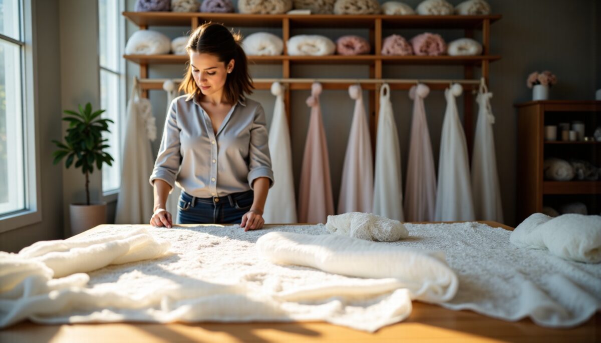 Comment sélectionner les tissus idéaux pour confectionner la robe de mariée parfaite
