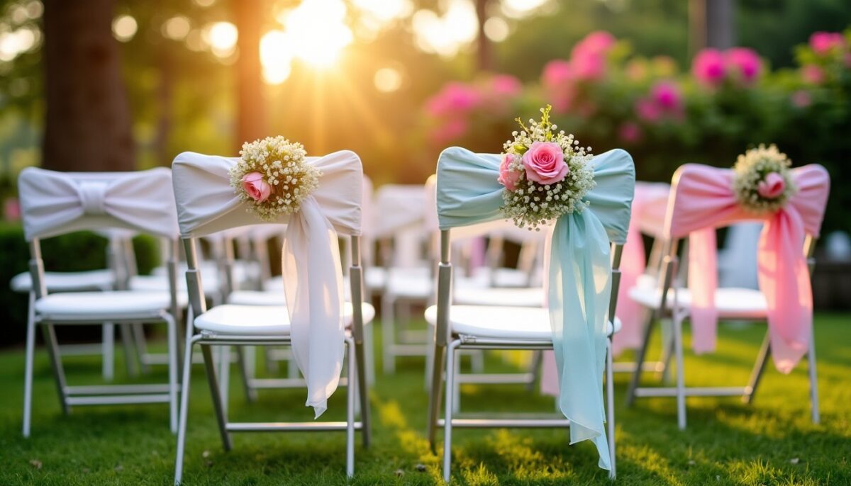 Chaises pliantes en métal : conseils ingénieux pour magnifier leur allure lors d’un mariage