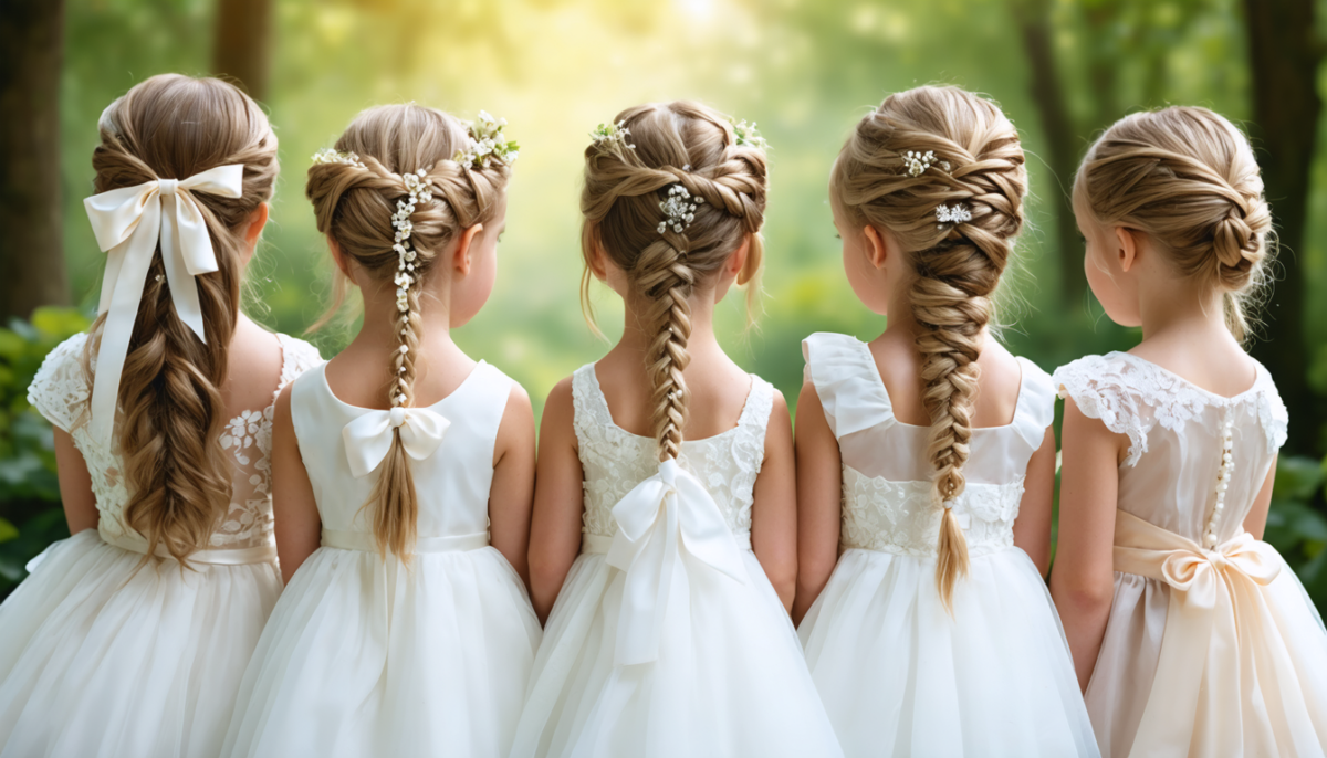 découvrez des coiffures de mariage élégantes et ludiques pour petites filles, parfaites pour sublimer leur journée et créer des souvenirs magiques.