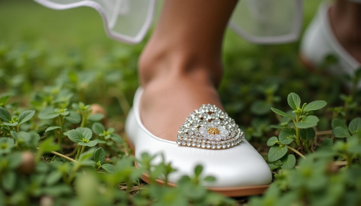 Chaussures de Mariage Blanches pour Femme : Alliez Élégance et Stabilité en Plein Air sans Enfoncement dans l’Herbe